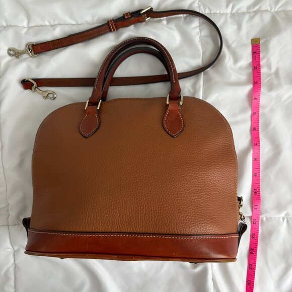 Dooney & Bourke Dome Tan/Brown Satchel Shoulder Bag Cross Body Pebbled Leather - Picture 9 of 12